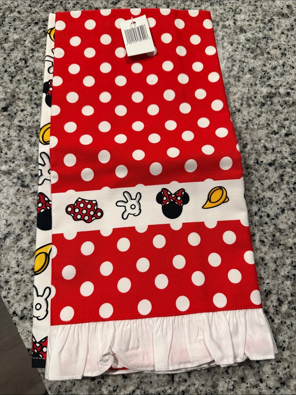 Disney Red and White Polka Dot Minnie Mouse Kitchen Towel